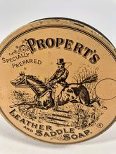 Load image into Gallery viewer, Victorian British PROPERT&#39;S Specially Prepared LEATHER AND SADDLE SOAP Tin