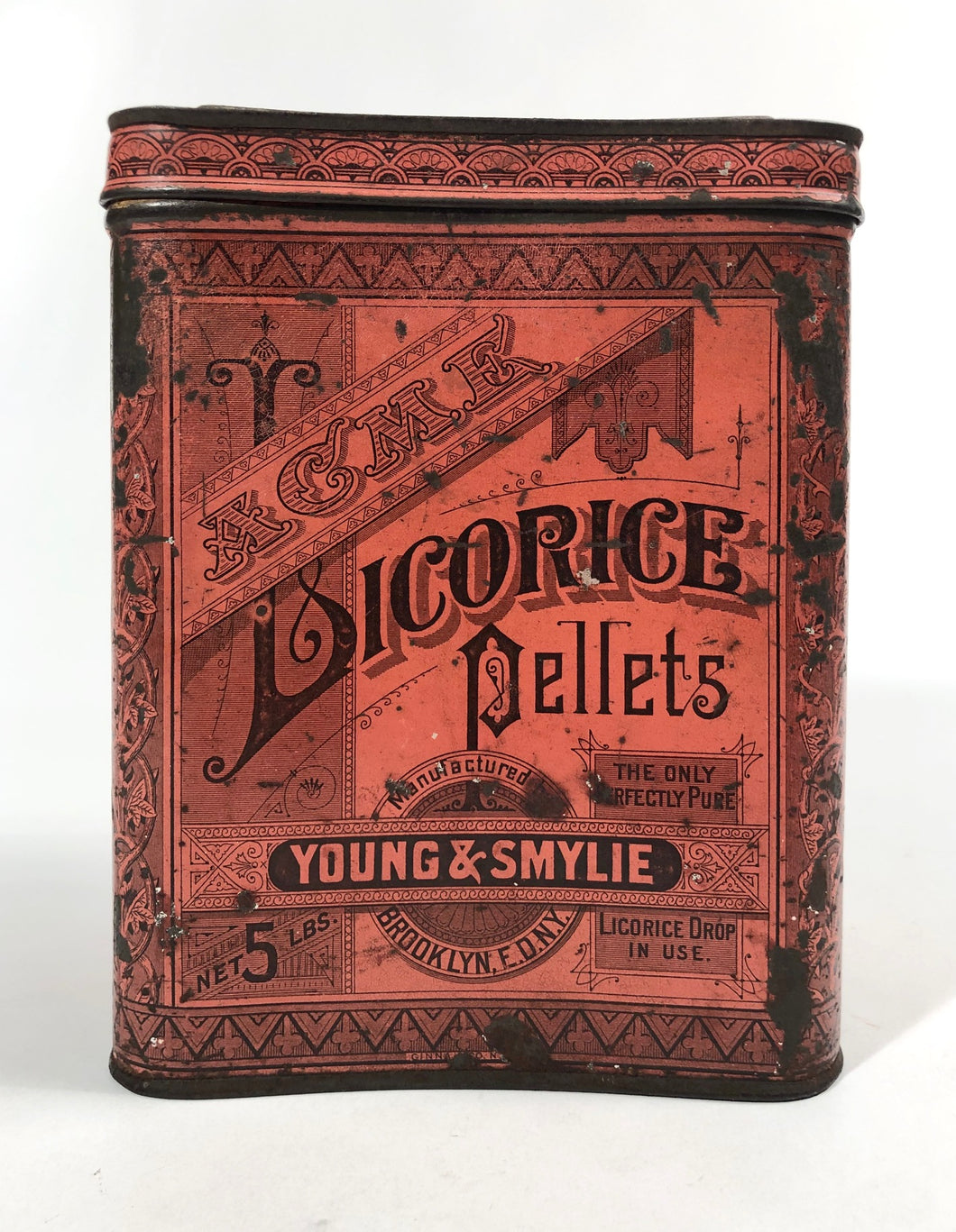 Young & Smylie ACME LICORICE PELLETS 5 lb Tin Cannister || Licorice Drops