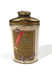 RED FEATHER Violet Talcum Powder Tin || The Remiller Co. Perfumers, New York