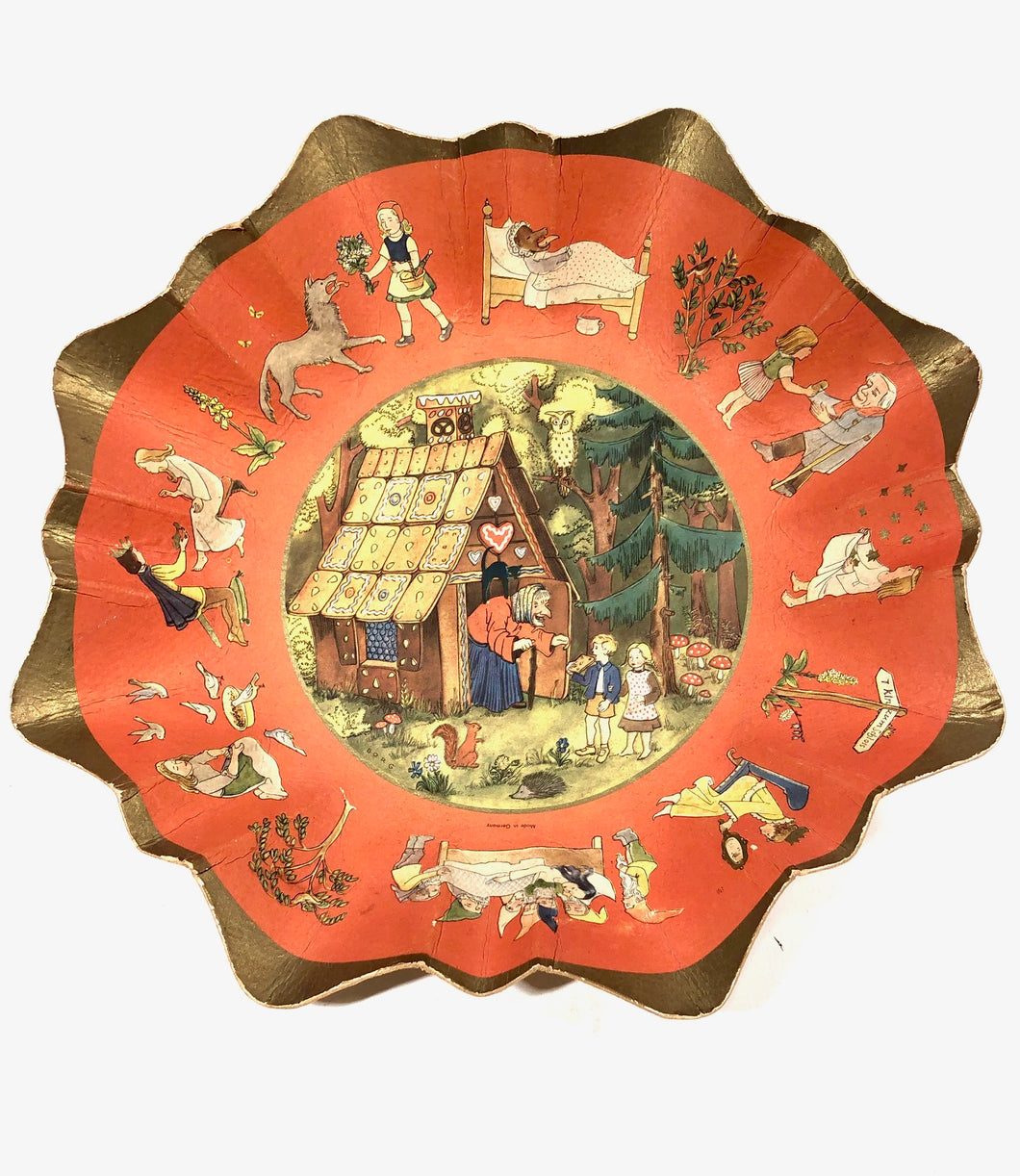 Fairytale Decorative Paper Plate, Wall Hanging, Hansel and Gretel, Mother Goose Etc. || Made in Germany