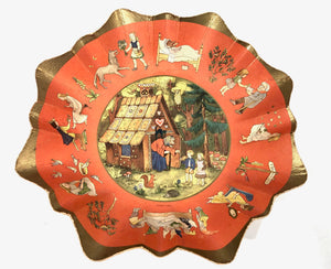 Fairytale Decorative Paper Plate, Wall Hanging, Hansel and Gretel, Mother Goose Etc. || Made in Germany