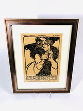 Load image into Gallery viewer, 1899 COCORICO Framed Magazine Cover, Alphonse Mucha, Wood Block Print