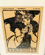 Load image into Gallery viewer, 1899 COCORICO Framed Magazine Cover, Alphonse Mucha, Wood Block Print
