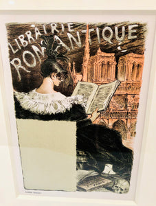 1897 LIBRAIRE ROMANTIQUE Framed Stone Litho, Eugene Grasset, Das Moderne Plakat