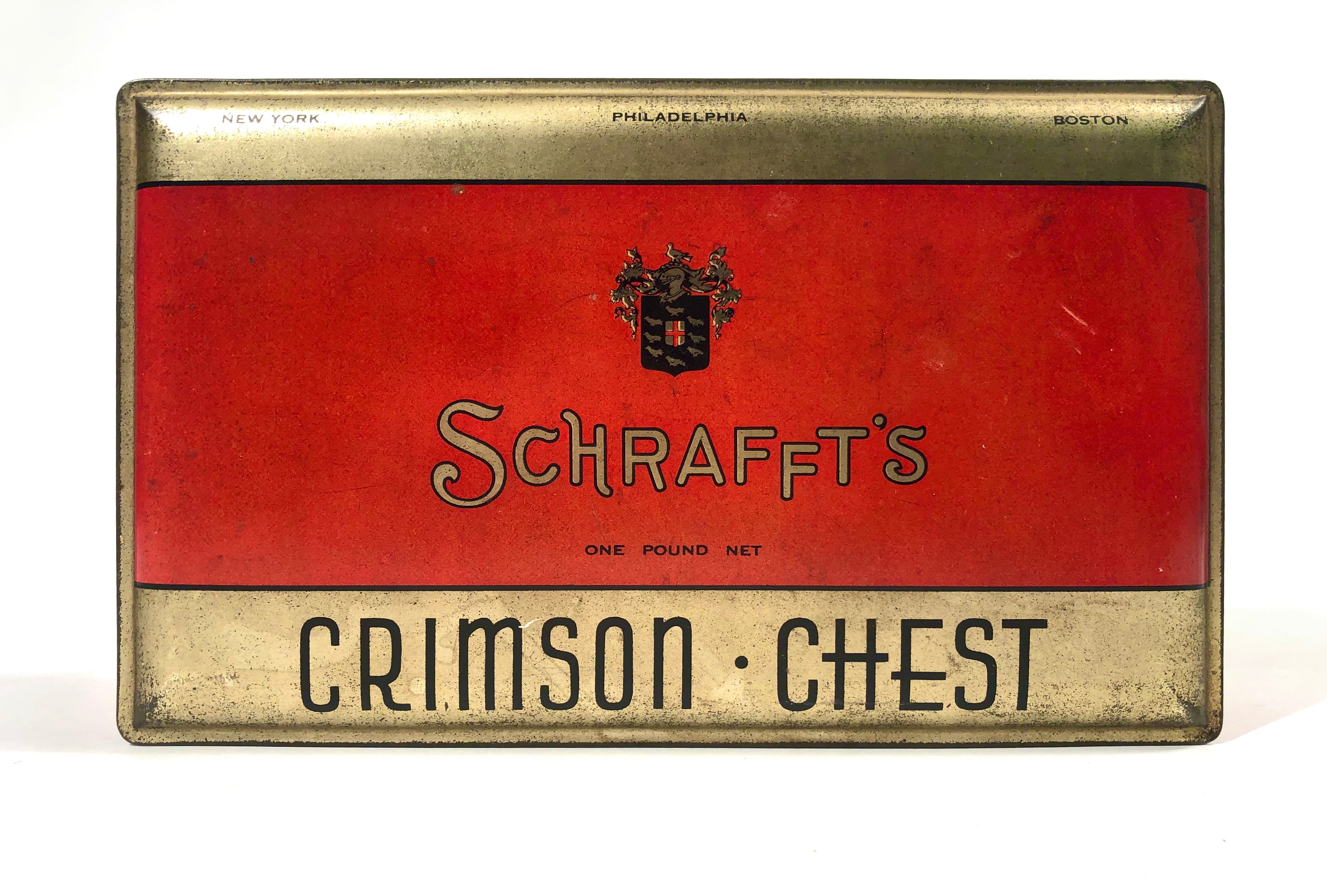 1930's SCHRAFFT'S Crimson Chest Candy Tin Box – TheBoxSF
