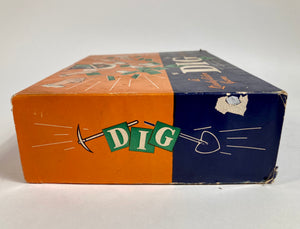 1950's Vintage DIG Family Card, Board GAME, Gold Mine, Monopoly Man, Deco