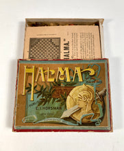 Load image into Gallery viewer, 1888 Antique HALMA Checkerboard Game, Victorian Graphics, Full Game