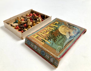 1888 Antique HALMA Checkerboard Game, Victorian Graphics, Full Game
