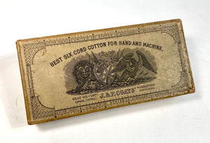 1880's Antique Victorian J.&P. COATS Spool Cotton Box, EMPTY, Vintage Notion