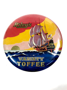 Riley's VARIETY TOFFEE Tin, Sunset, Ship, Ocean || Halifax, England