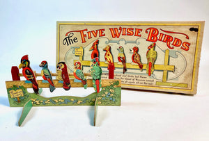 Vintage 1930's-1940's FIVE WISE BIRDS Children's SHOOTING GAME, Parker Bros.