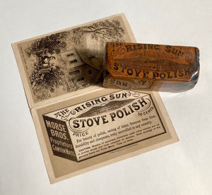 Antique 1880's RISING SUN STOVE POLISH Trade Card Pamphlet, Household Cleaner 