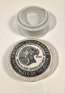 Antique Gray Victorian Cherry TOOTH PASTE Croc Container, London, Dental
