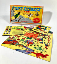 Load image into Gallery viewer, Vintage 1950&#39;s PONY EXPRESS BOARD GAME, Cowboys, Indians, Western Toy