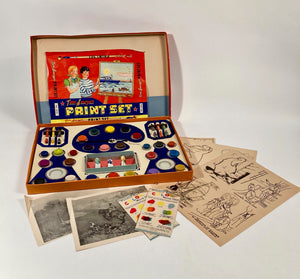 1942 Antique MARCH OF PROGRESS Art Education, Print Set, Children's Game 