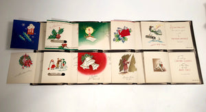 1950's Personalized CHRISTMAS CARDS Sample Book, Ten Designs, Foil || Hye-Quality Card Co.