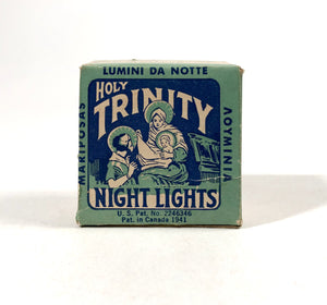 1941 HOLY TRINITY Miniature Candle Box and Original Product, Holiday, Manger, Christmas