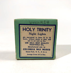 1941 HOLY TRINITY Miniature Candle Box and Original Product, Holiday, Manger, Christmas