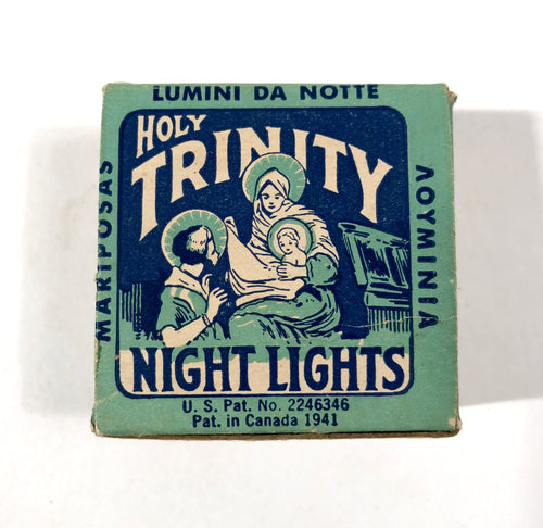 1941 HOLY TRINITY Miniature Candle Box and Original Product, Holiday, Manger, Christmas