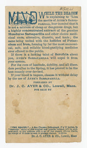 Victorian Ayer's Sarsaparilla, Quack Medicine Trade Card || Deacon