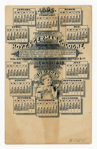 Victorian Hoyt's German Cologne Ladies Perfumed Calendar 1895