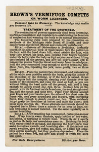 Victorian Brown's Worm Lozenges Quack Medicine Trade Card, Pharmacy