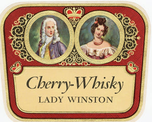 Antique, Unused LADY WINSTON CHERRY WHISKY Liquor Label, Alcohol, Vintage - TheBoxSF