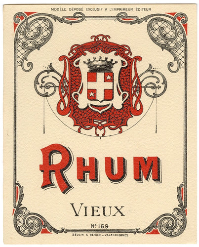 Antique, Unused, French RHUM VIEUX No. 654, Caribbean, Tiki, Rum