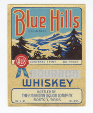 Load image into Gallery viewer, Set of 3, BLUE HILLS Brand Bourbon WHISKEY Label, Boston, Alcohol, Vintage - TheBoxSF