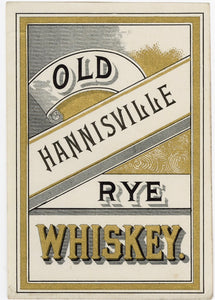 OLD HANNISVILLE Rye WHISKEY Label || GOLD, Vintage - TheBoxSF