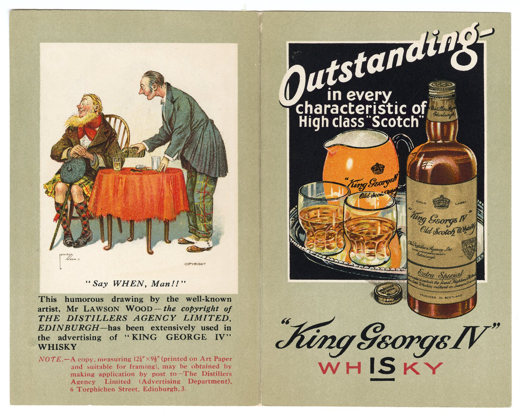 Vintage 1920's Outstanding King George IV Old SCOTCH WHISKEY Booklet - TheBoxSF