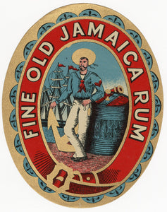 Antique, Unused, French PUNCH AU RHUM No. 193 Rum LABEL, America, Caribbean