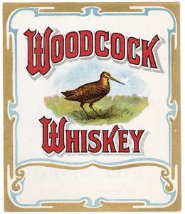 Old Vintage, WOODCOCK WHISKEY Label, Alcohol - TheBoxSF