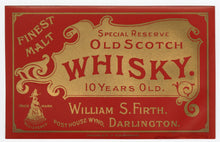 Load image into Gallery viewer, Vintage, Special Reserve Old SCOTCH WHISKEY Label, MALT, Alcohol, Gold, Red - TheBoxSF
