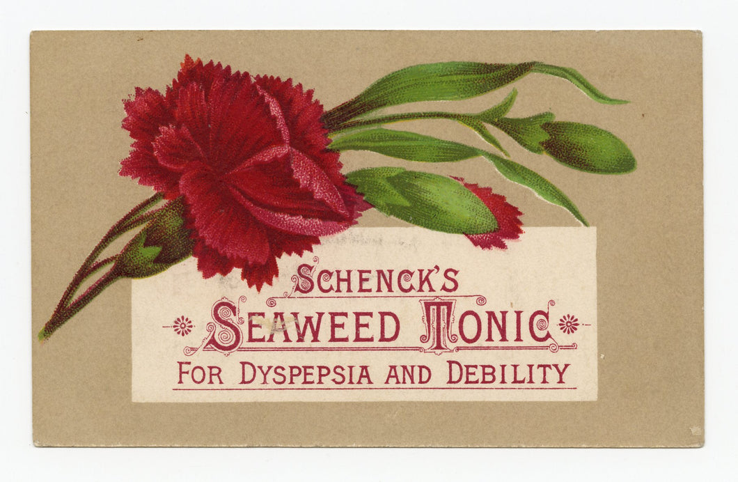 Victorian Schenck's Seaweed Tonic, Quack Medicine Trade Card || Carnation