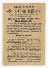 Load image into Gallery viewer, Victorian Mennen&#39;s Sure Corn Killer, Quack Medicine Trade Card || Pharmacy