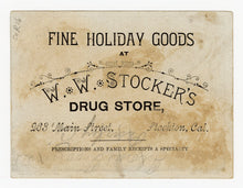 Load image into Gallery viewer, Victorian W.W. Stocker&#39;s Drug Store Trade Card || Fishermen, Tramps