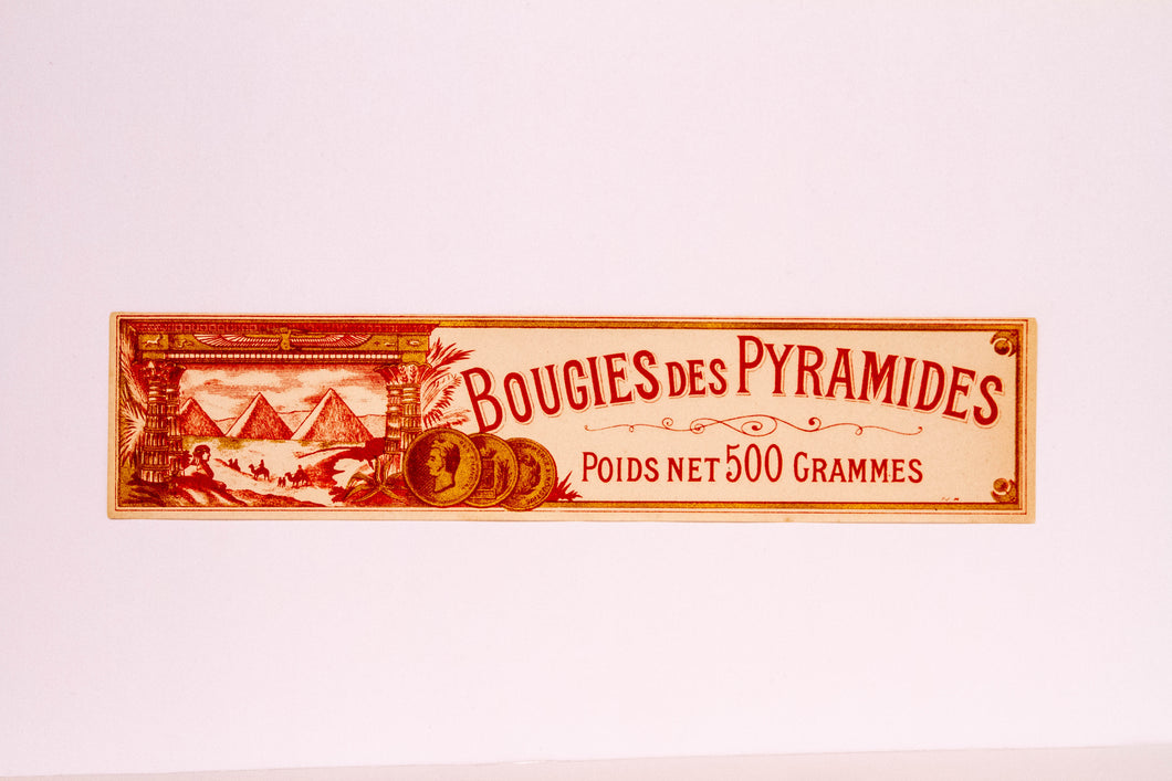 Vintage, Antique, BOUGIES DES PYRAMIDES Label - TheBoxSF