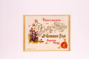 Vintage VIOLETTES DE PARME, J. GIRAUD FILS Perfume Antique Label, Paris - TheBoxSF