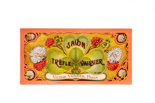 Vintage Savon TREFLE VAISSIER Antique Label - TheBoxSF