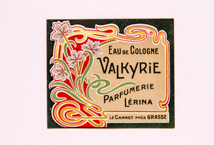 Vintage Eau De Cologne, VALKYRIE, Antique Perfume Label, Grasse - TheBoxSF