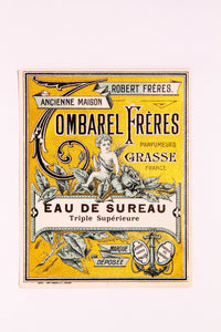Vintage Robert Freres, Ancienne Maison, TOMBAREL FRERES, EAU DE SUREAU, Antique Perfume Label - TheBoxSF