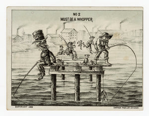 Victorian W.W. Stocker's Drug Store Trade Card || Fishermen, Tramps