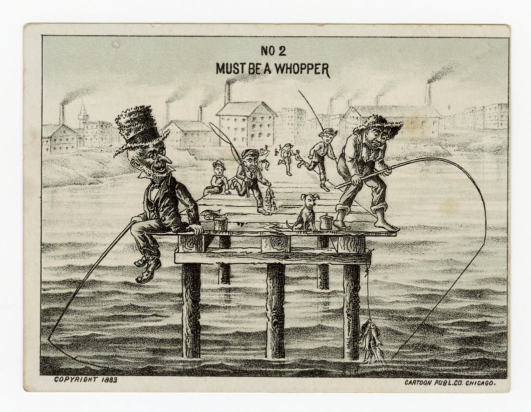 Victorian W.W. Stocker's Drug Store Trade Card || Fishermen, Tramps