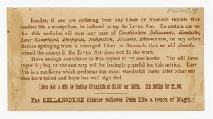 Victorian Dr. Grosvenor's Liveraid, Quack Medicine Trade Card || Chicks