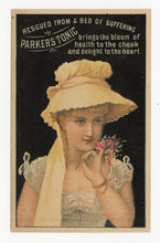 Load image into Gallery viewer, Victorian Parker&#39;s Tonic, Quack Medicine Trade Card || Beautiful Woman