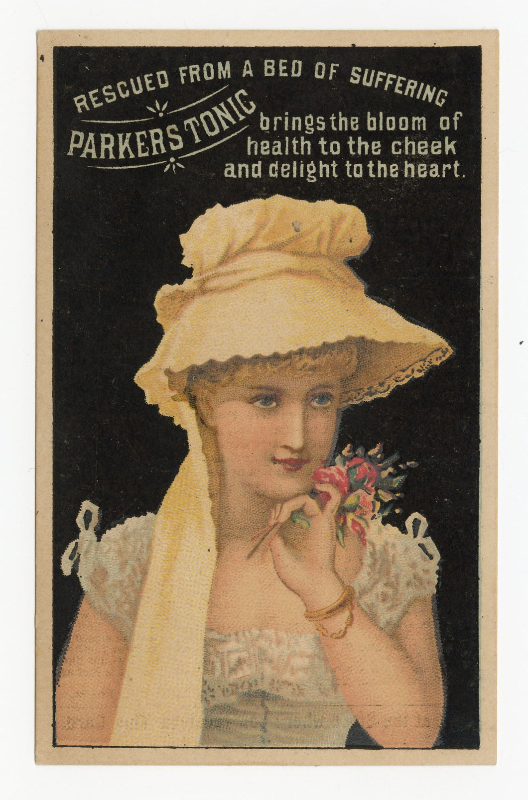 Victorian Parker's Tonic, Quack Medicine Trade Card || Beautiful Woman