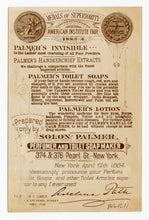 Load image into Gallery viewer, Victorian Salon Palmer Soap and Perfume Trade Card || Flower Basket