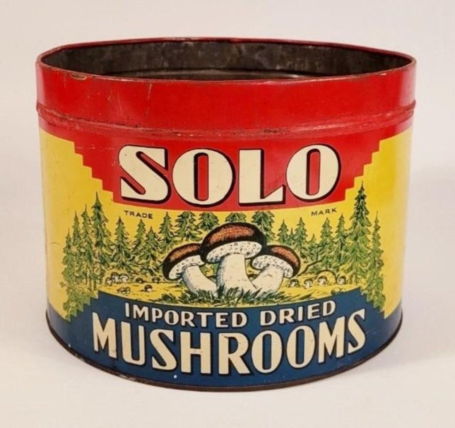1920's Antique SOLO Dried Mushrooms Tin ONLY, Empty