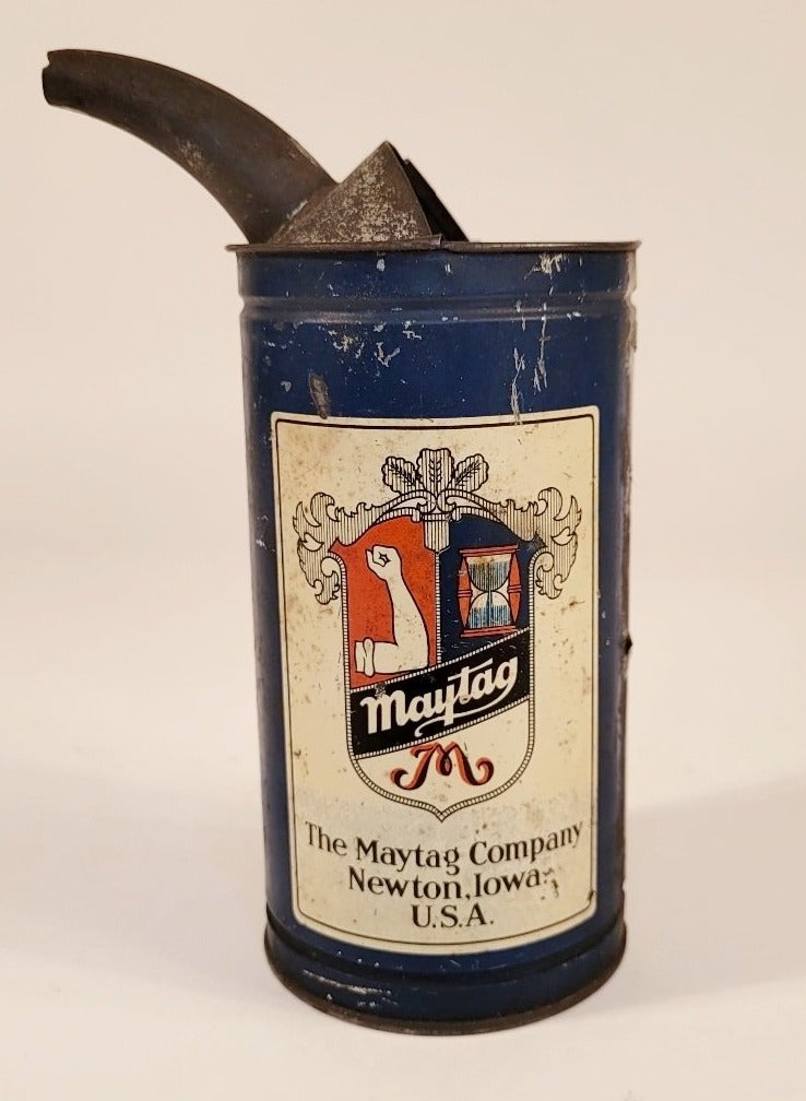 Antique 1920's MAYTAG Fuel, Motor Oil Mixing Can, Automobile Tin